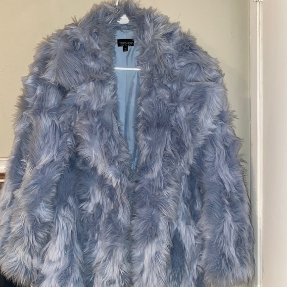 Topshop Jackets & Blazers - Baby blue faux fur Top Shop coat
